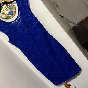 Blue sequin cocktail dress